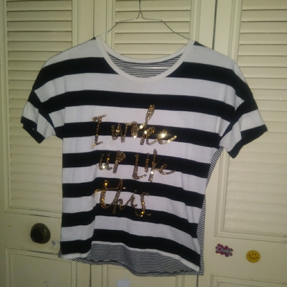 ⭐ 3 for $10 I woke up like this striped shirt